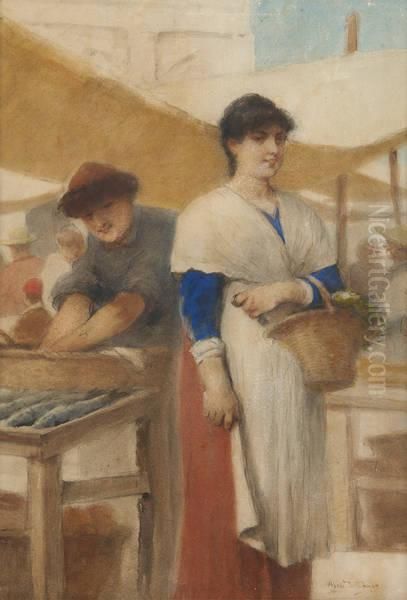 Aumarche Oil Painting by Cesare Felix dell' Acqua