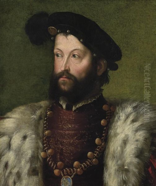 Portrait Of A Bearded Man, Bust-length Oil Painting by Niccolo Dell'Abate