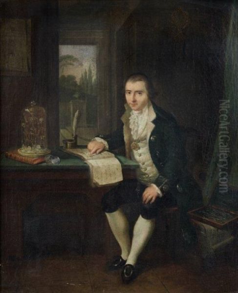 Portrait D'un Chirurgien Consultant Le Journal De Son Confrere Oil Painting by Giovanni Battista Dell'Era