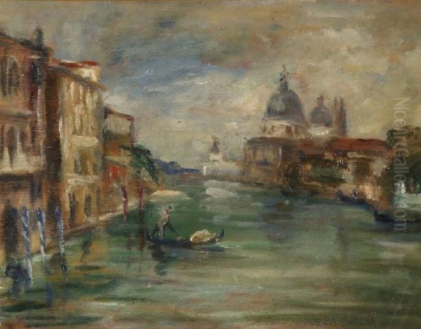 Veduta Di Canal Grande Oil Painting by Mario Della Foglia