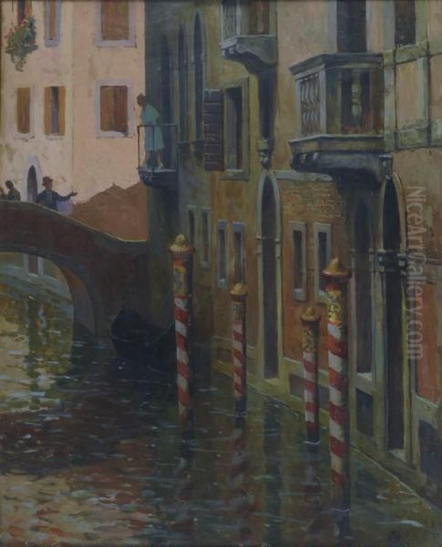 Canale A Venezia Oil Painting by Anacleto, Nino Della Gatta