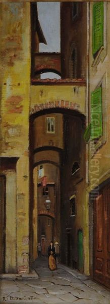 Scorcio Di Strada Oil Painting by Anacleto, Nino Della Gatta