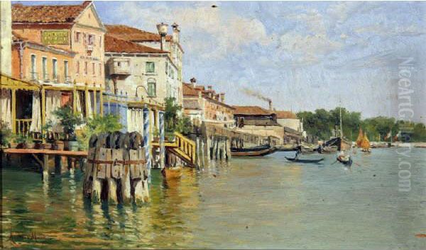 Venezia Oil Painting by Angelo Della Mura