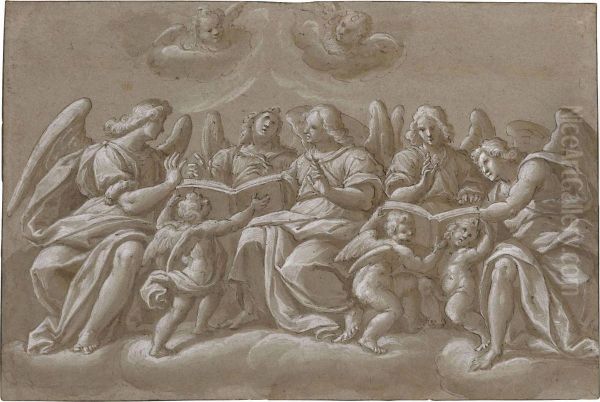 A Chorus Of Angels Oil Painting by Giovanni Battista della Rovere