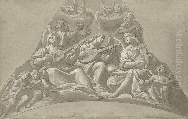 A Concert Of Angels Oil Painting by Giovanni Battista della Rovere