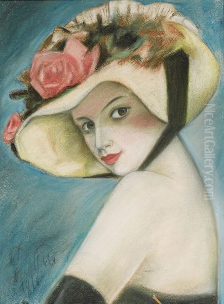 Lady In Hat by Olga Della-Vos-Kardovskaya