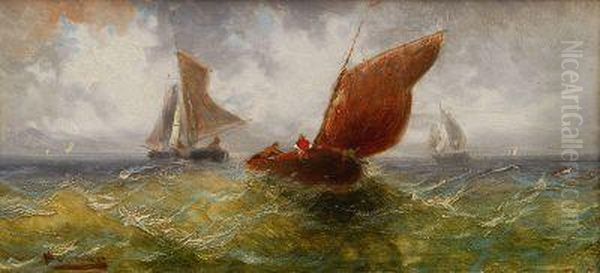 Segelschiff Und Fischerboote Oil Painting by William Delmar