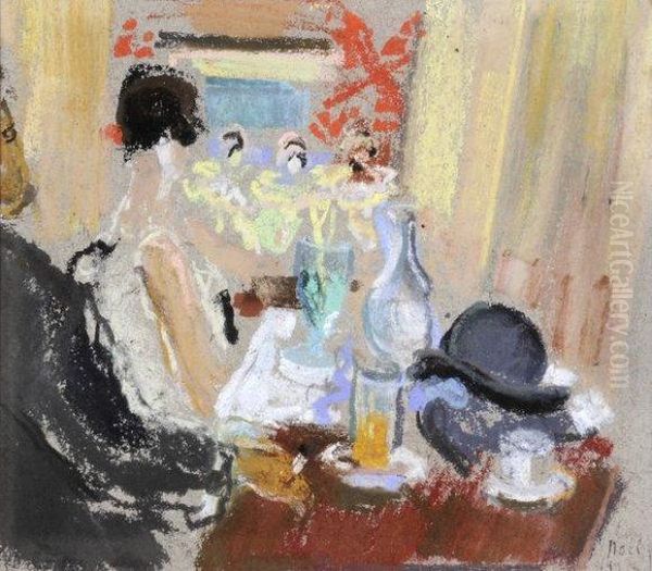 Au Cafe-theatre Oil Painting by Henriette Deloras