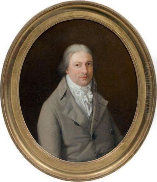 Portrait De Monsieur Pierre Trottier (1756-1835) Oil Painting by Augustin Delorme