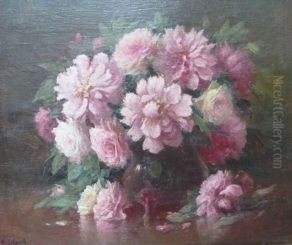 Le Bouquet De Pivoines Oil Painting by Hermann Delpech