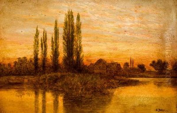 Paisaje Oil Painting by Hippolyte Camille Delpy