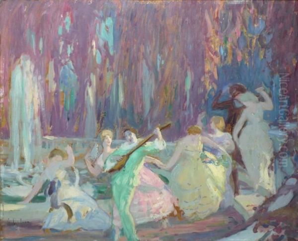 Bal Costume Au Parc Oil Painting by Gabriel Deluc