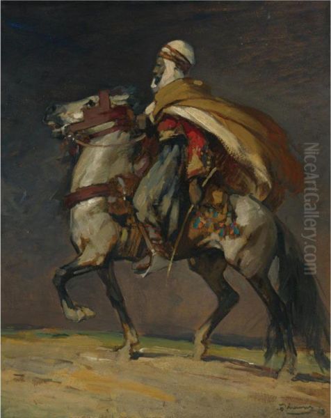 An Algerian Horseman Oil Painting by Henri Deluermoz