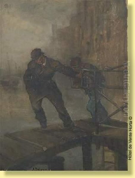 Le Tourneur De Pont Oil Painting by Jean Joseph Delvin