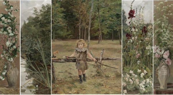 Child Fields And Flowers Oil Painting by Jean Joseph Delvin