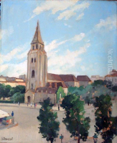 L'eglise De Saint Germain Des Pres Oil Painting by Guillaume Albert Demarest