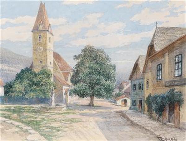 Hauptplatz Inspitz/donau Oil Painting by Franz Demel