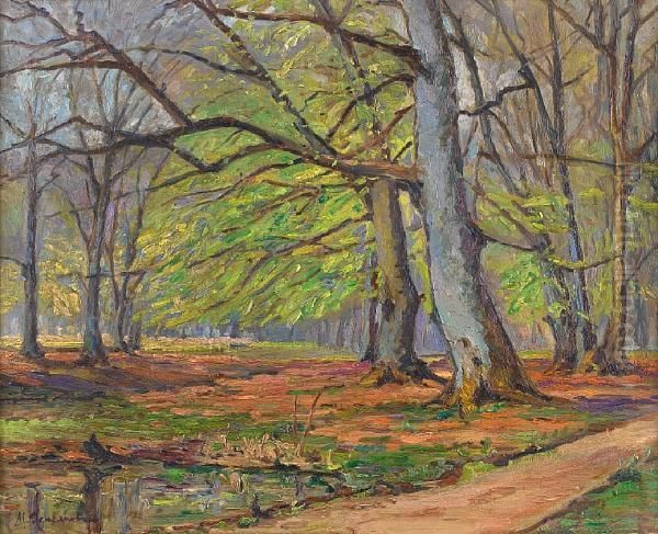 In The Woods Oil Painting by Mikhail Demianov