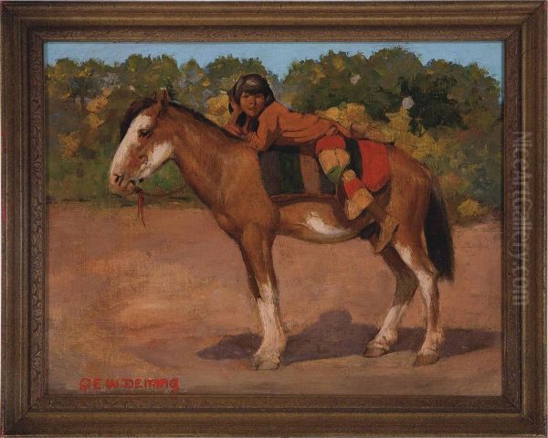 Crow Boy And His Pony Oil Painting by Edwin Willard Deming