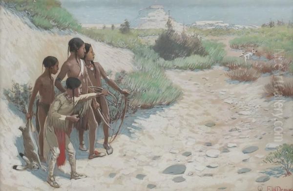 Children Of 
The Lodge Oil Painting by Edwin Willard Deming