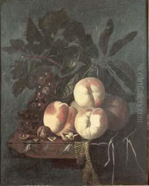 Fruits Sur Un Entablement Oil Painting by Isaak Denies