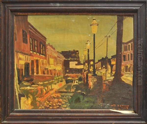 Street Scene Oil Painting by William Dennis