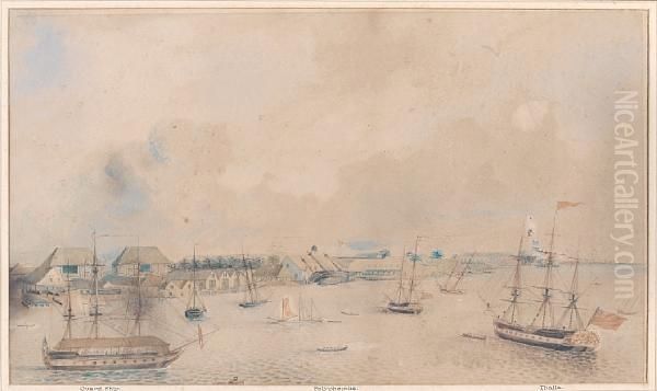 A View Of His Majesty's Dockyard At Portroyal Oil Painting by William Dennis