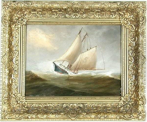 Ship Painting, Pilot Boat No Oil Painting by Gideon Jacques Denny