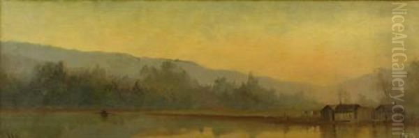 Evening Landscape Oil Painting by Gideon Jacques Denny