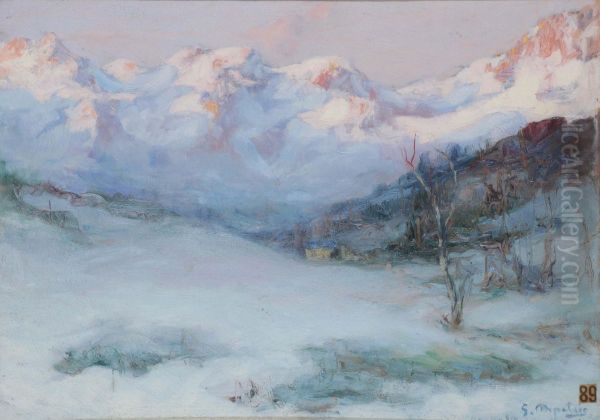 Valle Innevata Oil Painting by Giovanni Depetris