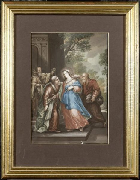 Thevisitation Oil Painting by Franz Franken Der Jungere