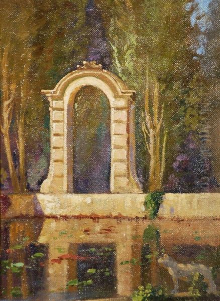 Arcone Nel Parco Di Villa Scass Oil Painting by Giovanni Battista Derchi