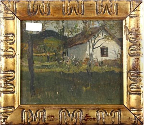 Cottage By A Meadow Oil Painting by Bela Dery