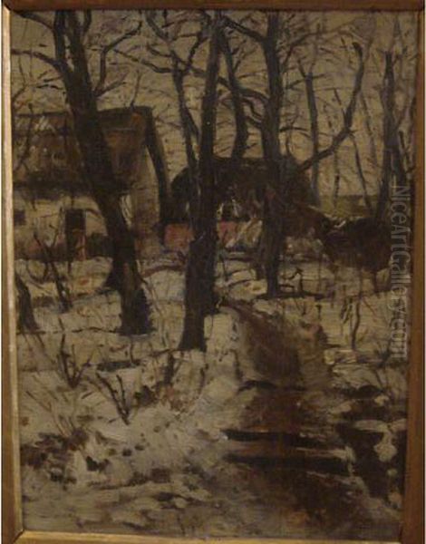 :paysage Hivernal Oil Painting by Bela Dery