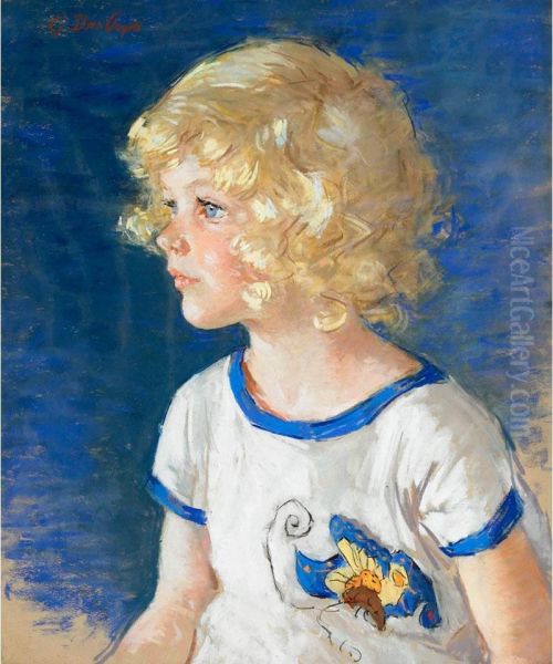 Portrait Of A Young Girl Oil Painting by Gertrude Des Clayes