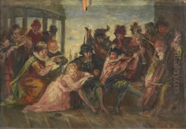 Concert Venitien Oil Painting by Marcellin Desboutin