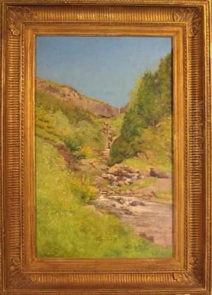 Ruisseau De La Grande Cascade Du Mont-dore, Soleil Du Matin Oil Painting by Jean Desbrosses