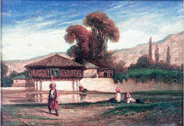 Souvenir De Turquie Oil Painting by Guillaume Desire J. Descamps