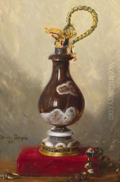 Still Life With Ewer And Jewels Oil Painting by Blaise Alexandre Desgoffe