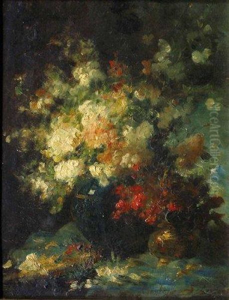 Vase De Fleurs Oil Painting by Castex Desgranges