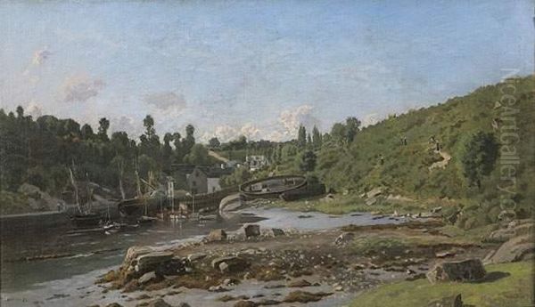 Aber A Pont Aven Oil Painting by Celestin Deshayes