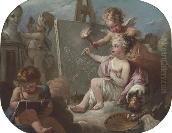 An Allegory Of The Arts Oil Painting by Jean-baptiste Deshays