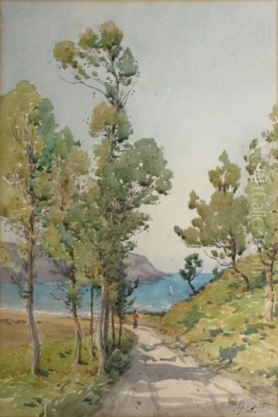 Chemin En Bord De Mer Oil Painting by Ernest Designolle