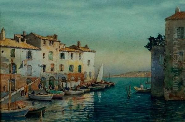 Vue De Martigues, Les Sables D'olonne, La Baie Oil Painting by Ernest Designolle