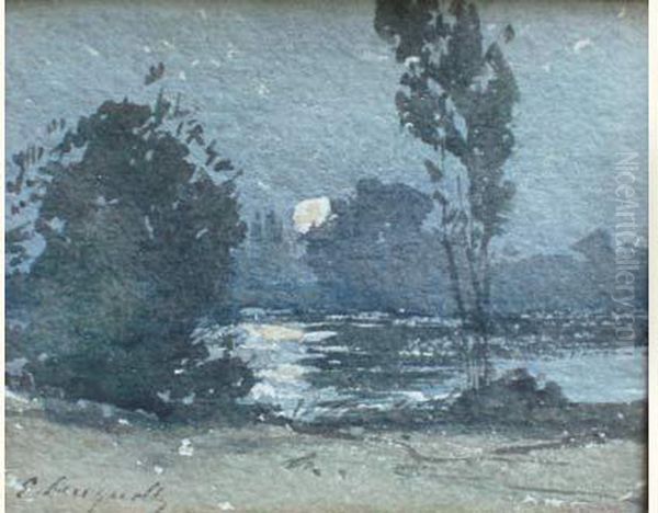 Clair De Lune Sur La Riviere Oil Painting by Ernest Designolle