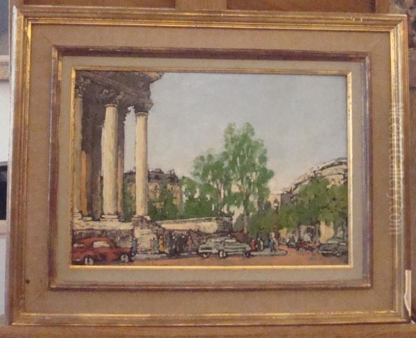 Place De La Madeleine Paris Oil Painting by Louis Marc Desire Lucas