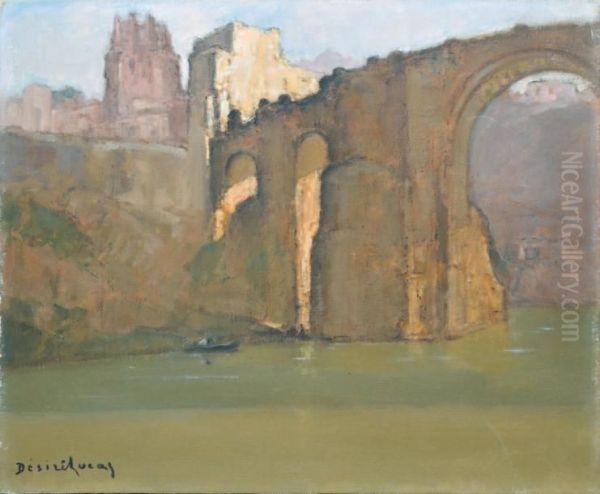 Le Pont Saint Martin Oil Painting by Louis Marie Desire-Lucas