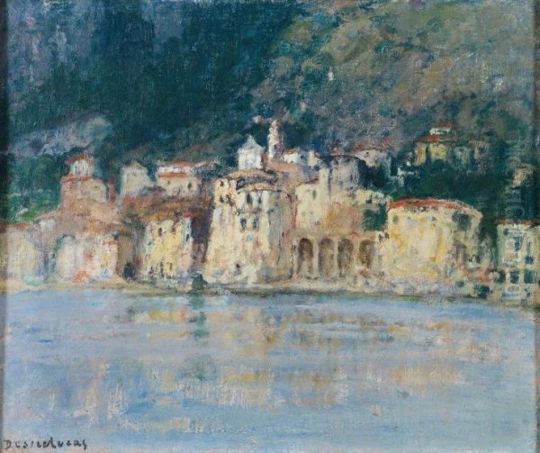 Villefranche Sur Mer Oil Painting by Louis Marie Desire-Lucas