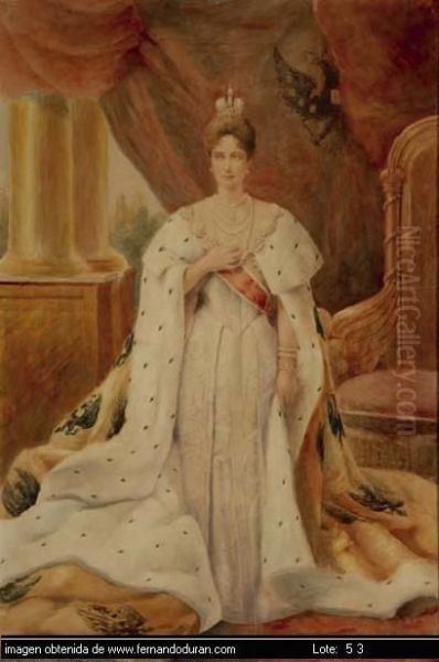 Retrato De La Ultima Zarina Rusa, Casada Con El Zar
 Nicolas Ii Oil Painting by Fernand Desmoulins