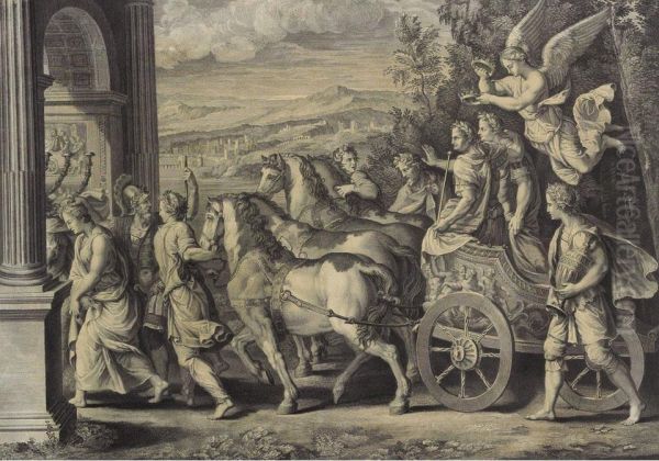 Le Triomphe De Titus Et De Vespasien Oil Painting by Louis Desplaces